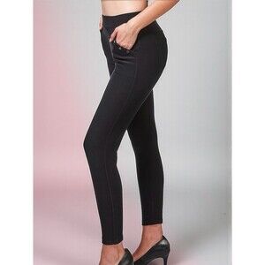 Indero Skinny Black Stretch Knit Leggings Studded Pockets Ladies Sz S/M